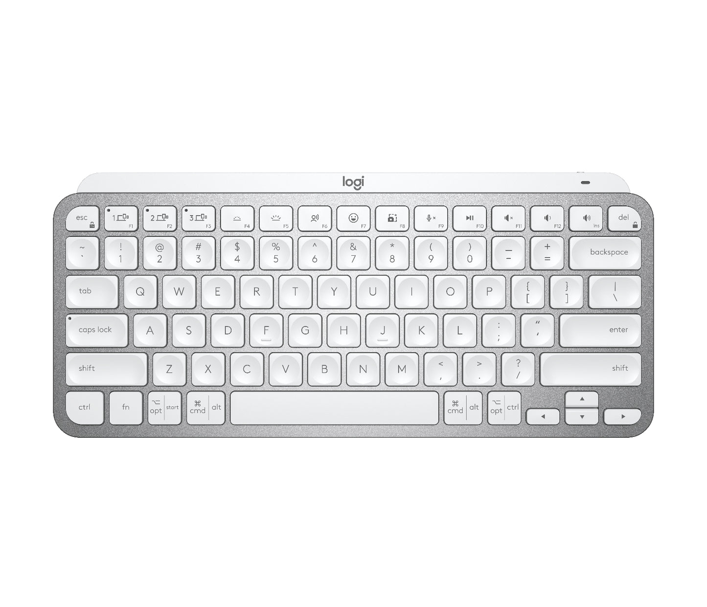 Logitech MX Keys Mini - Teclado - Inalámbrico - Español - USB / Bluetooth 5.0 / Bluetooth - Ergonomic Design - Gris pálido Guatemala