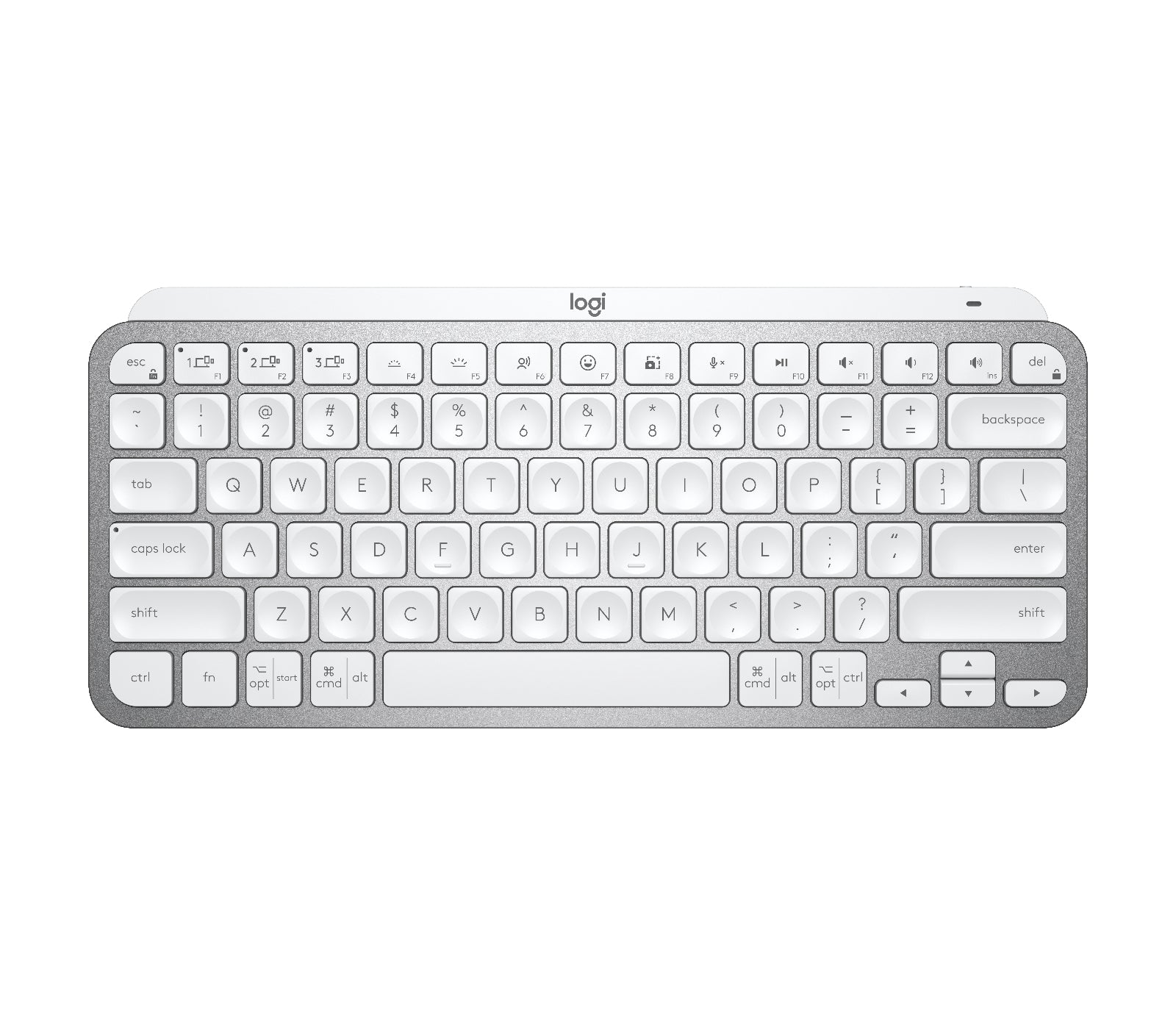 Logitech MX Keys Mini - Teclado - Inalámbrico - Español - USB / Bluetooth 5.0 / Bluetooth - Ergonomic Design - Gris pálido Guatemala