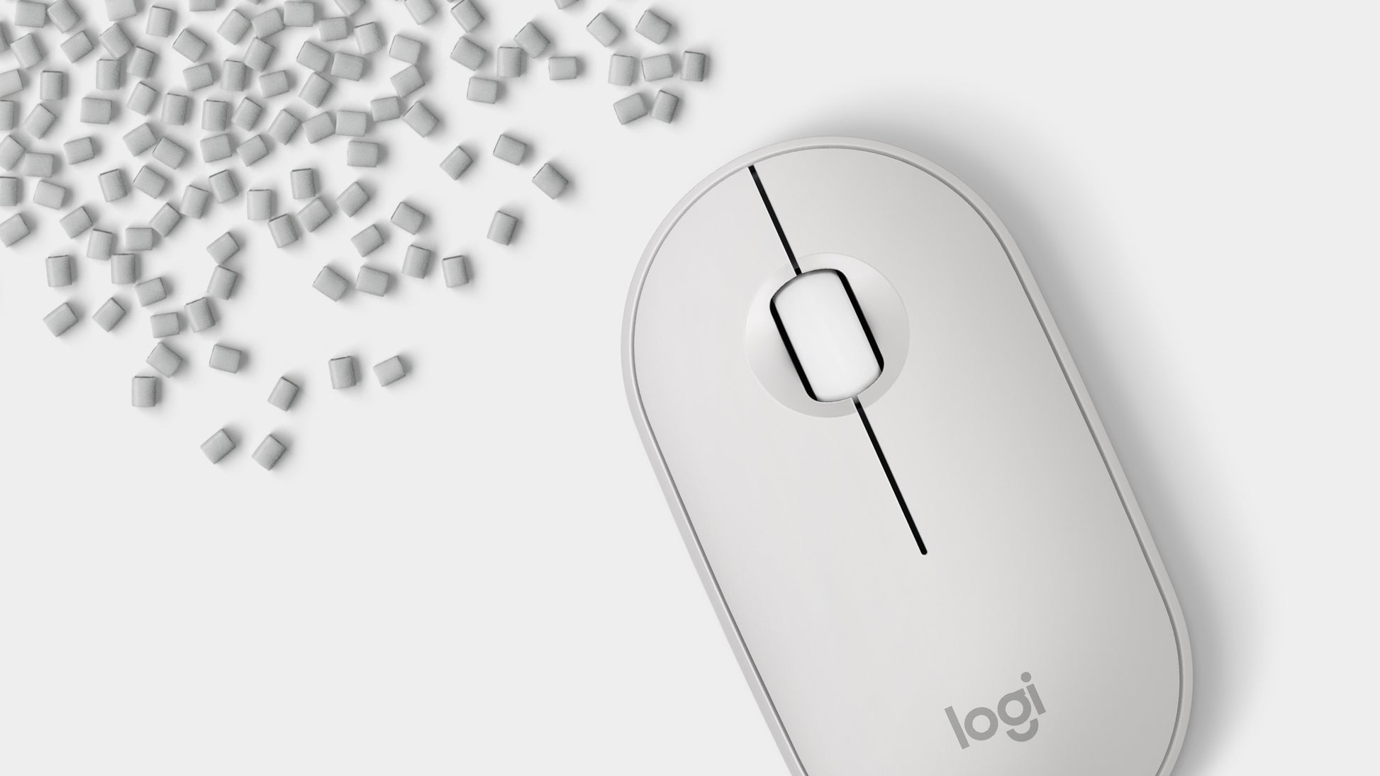 Logitech Pebble Mouse 2 M350s - Ratón - óptico - 3 botones - inalámbrico - Bluetooth - blanco Guatemala
