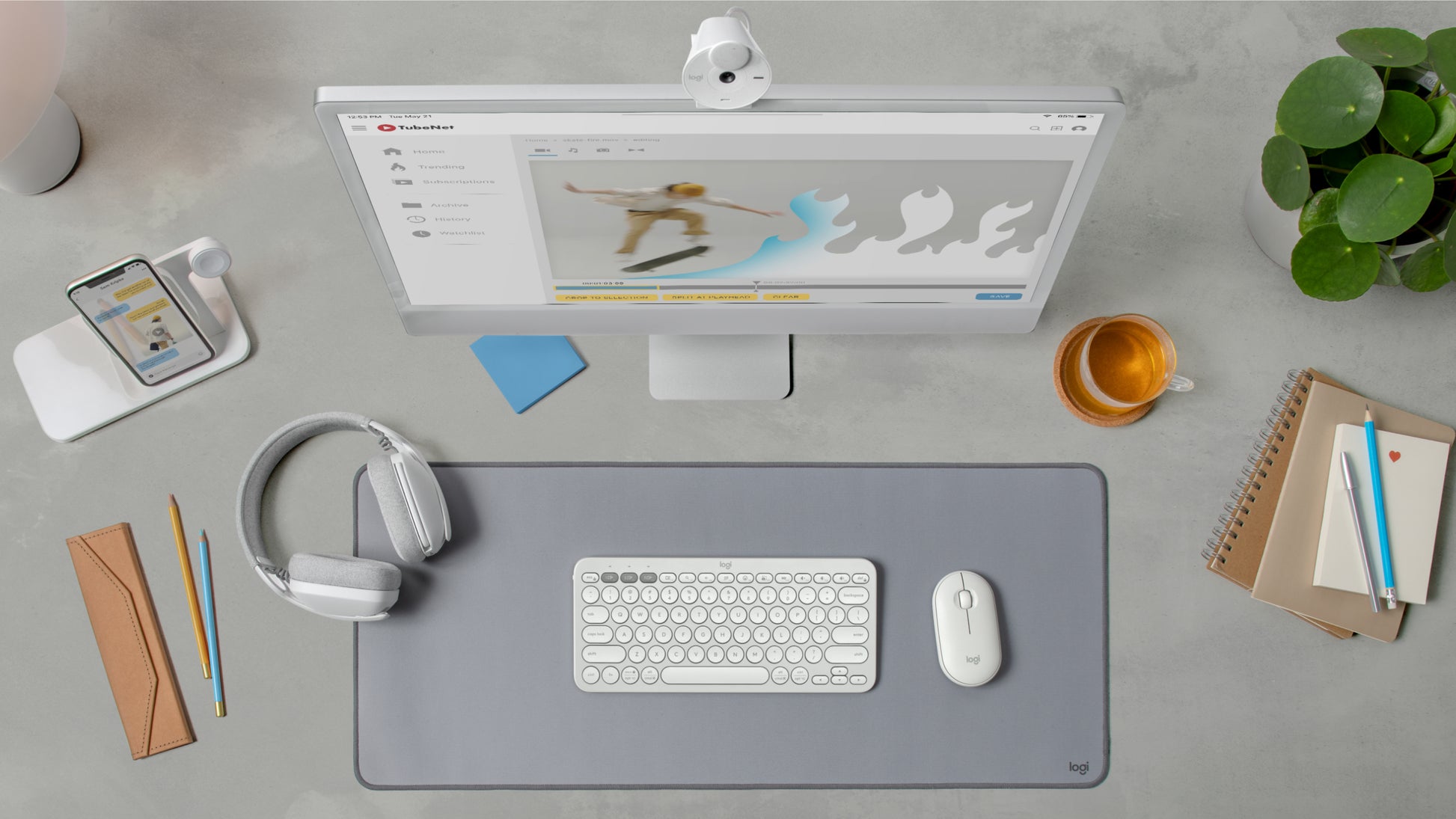 Logitech Pebble Mouse 2 M350s - Ratón - óptico - 3 botones - inalámbrico - Bluetooth - blanco Guatemala