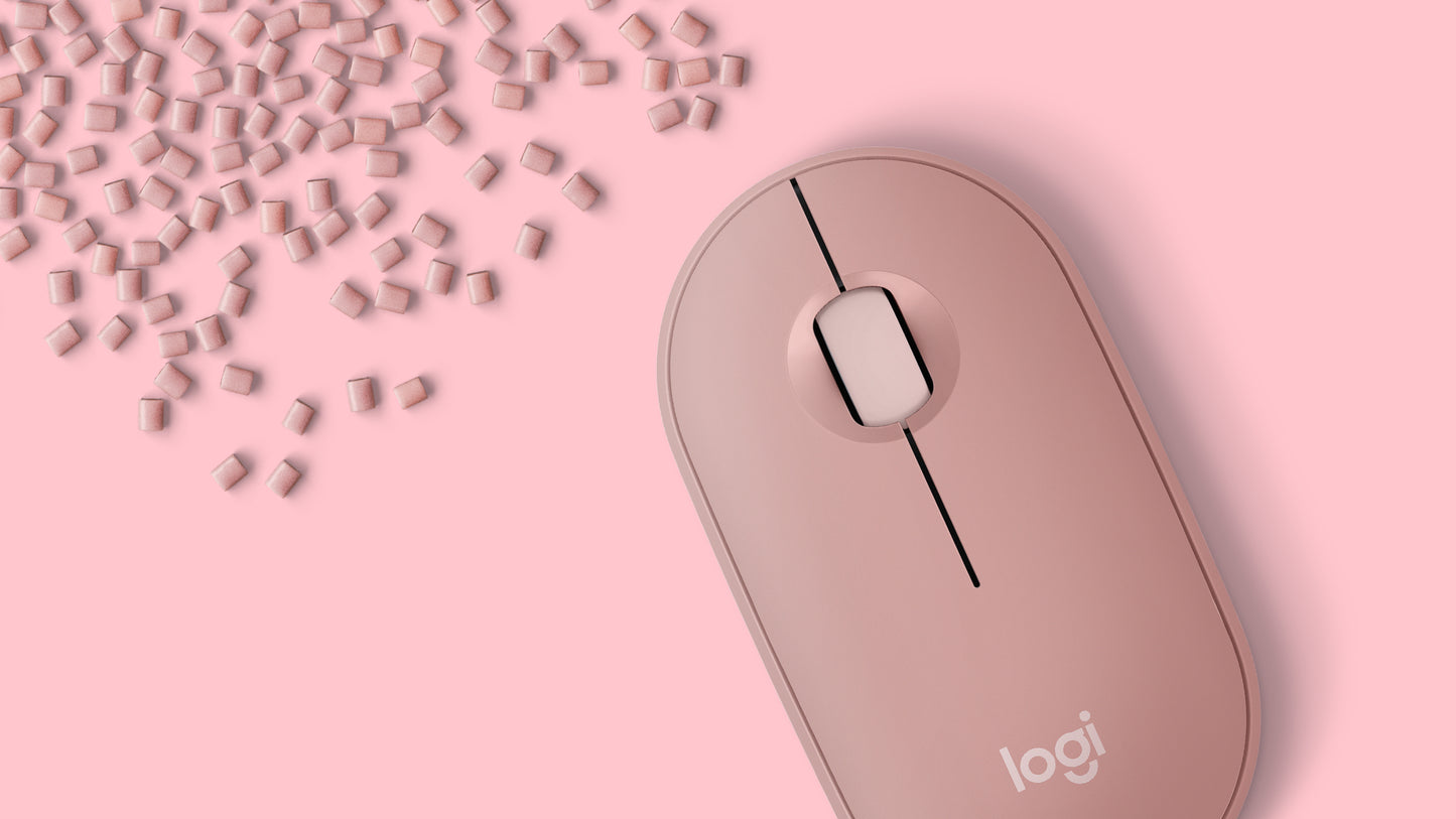 Logitech Pebble Mouse 2 M350s - Ratón - óptico - 3 botones - inalámbrico - Bluetooth - rosa Guatemala