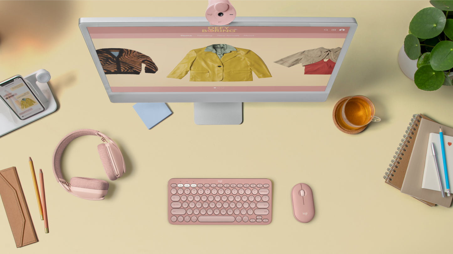 Logitech Pebble Mouse 2 M350s - Ratón - óptico - 3 botones - inalámbrico - Bluetooth - rosa Guatemala