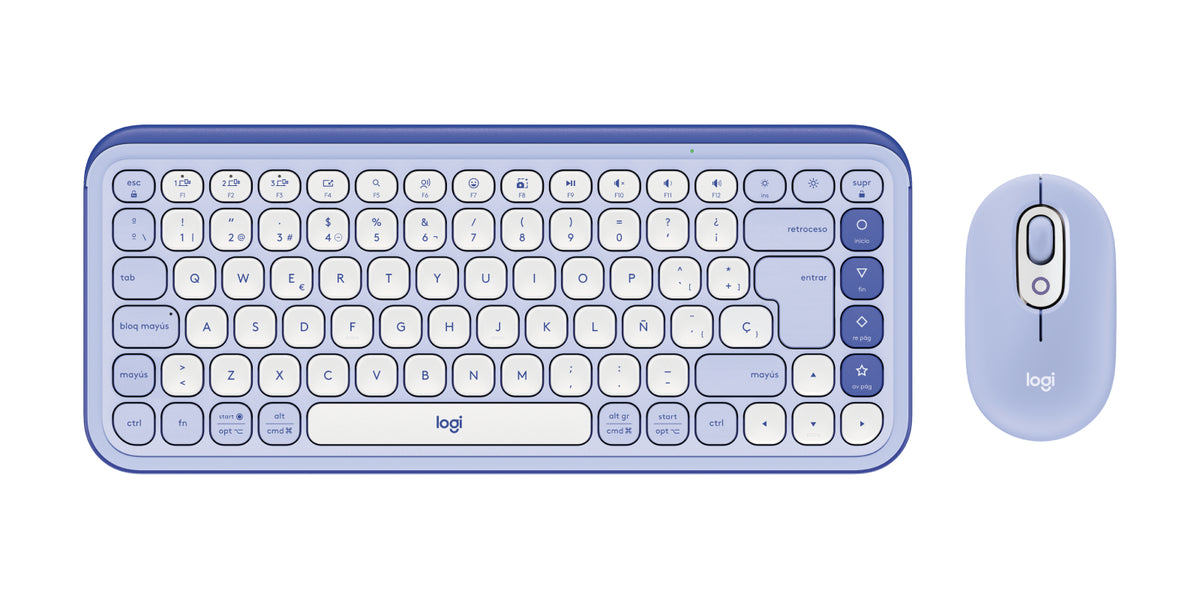 Logitech Pop Icon Combo - Keyboard and mouse set - Spanish (Latin American) - Lilac Guatemala