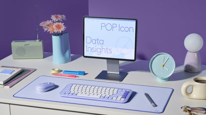 Logitech Pop Icon Combo - Keyboard and mouse set - Spanish (Latin American) - Lilac Guatemala
