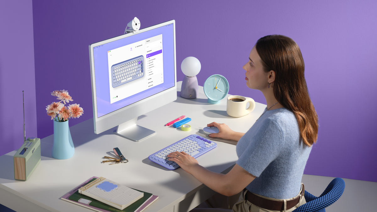 Logitech Pop Icon Combo - Keyboard and mouse set - Spanish (Latin American) - Lilac Guatemala