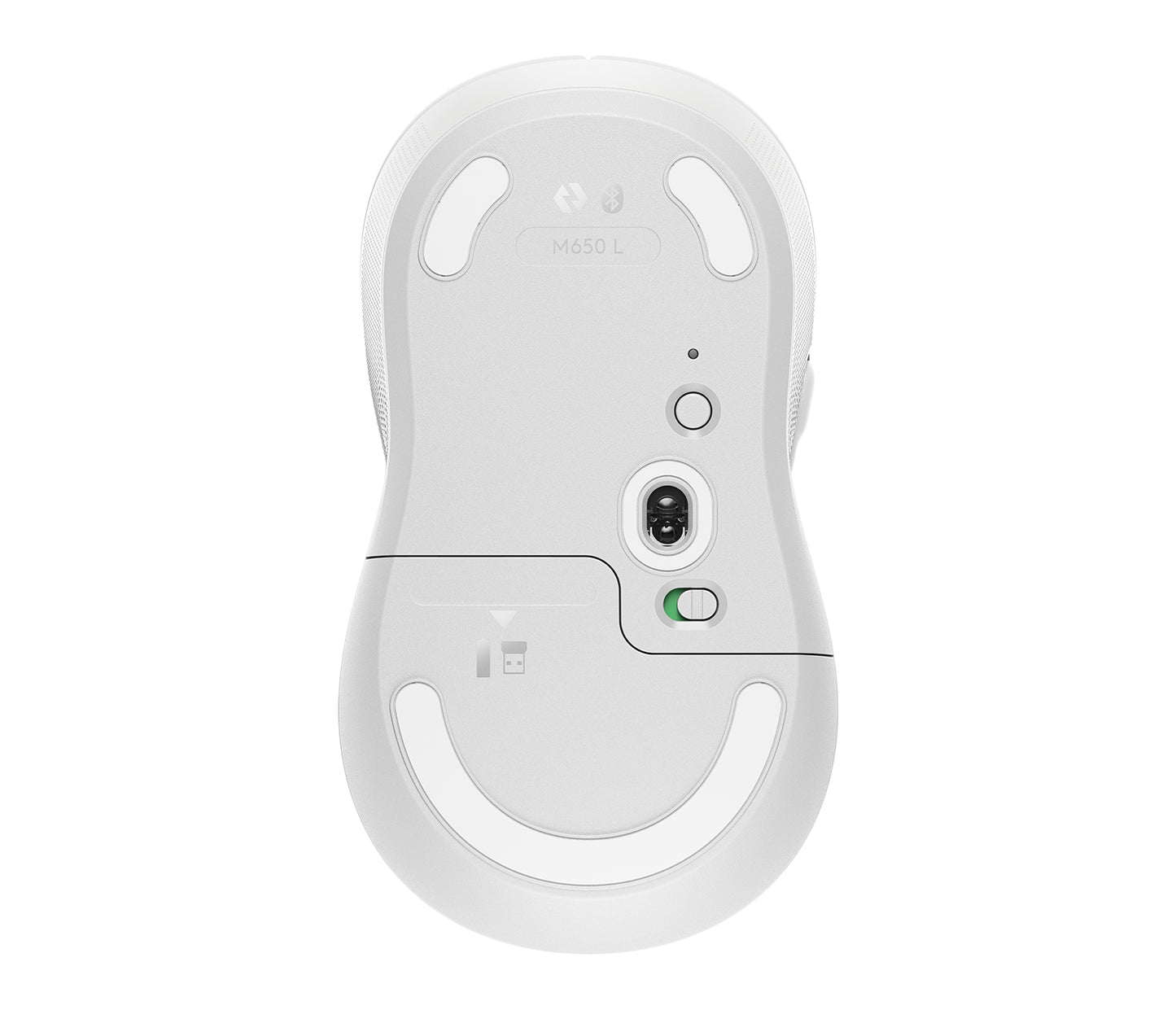 Logitech Signature M650 L - Ratón - tamaño grande - óptico - 5 botones - inalámbrico - Bluetooth 2.4 GHz - receptor de USB Logitech Logi Bolt - blanco hueso Guatemala