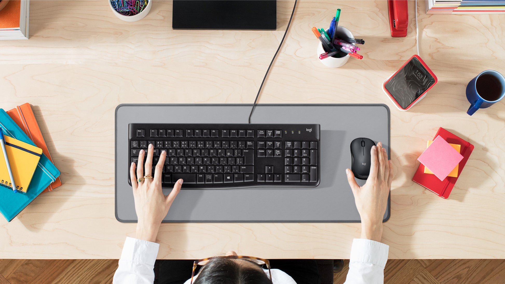 Logitech Studio Series Desk Mat - Teclado y alfombrilla de ratón - gris medio Guatemala