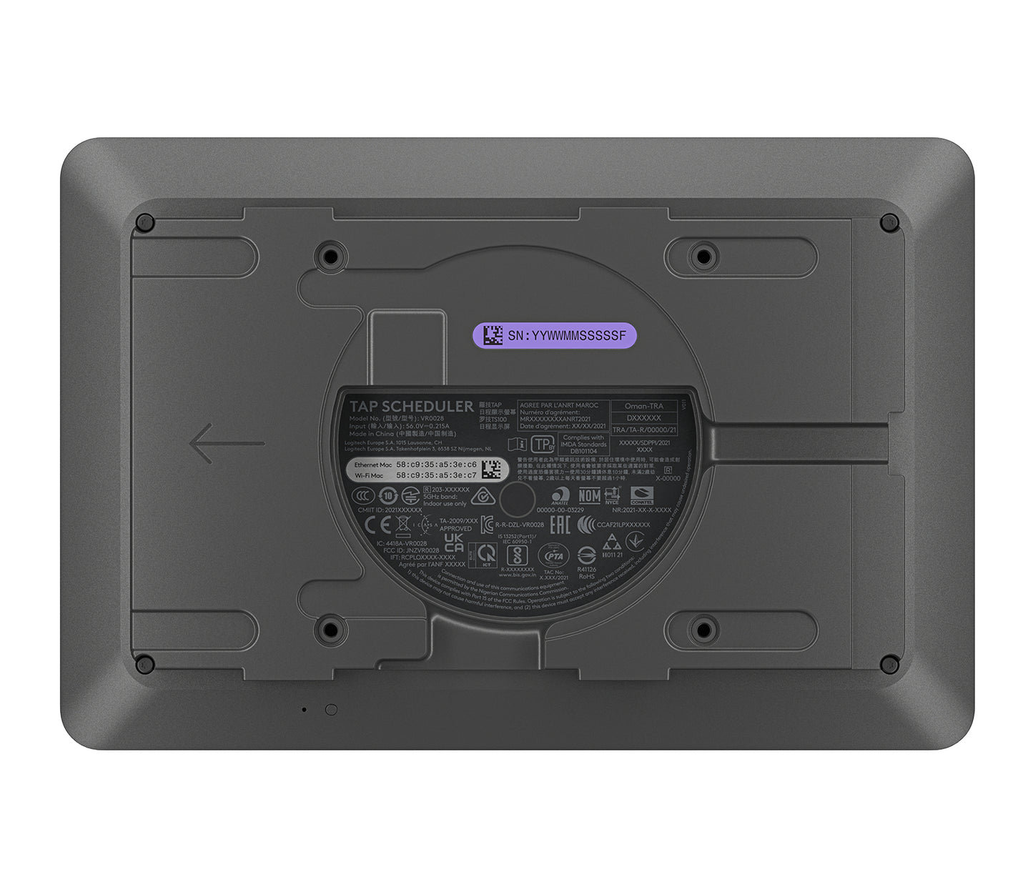 Logitech Tap Scheduler Purpose-Built Scheduling Panel for Meeting Rooms - Dispositivo de vídeoconferencia - Certificado para Equipos de Microsoft Certificado por Zoom - grafito Guatemala