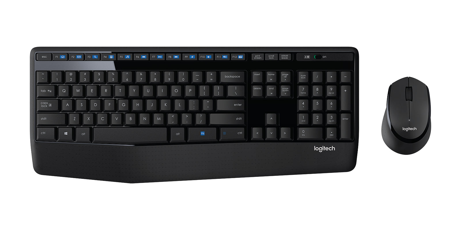 Logitech Wireless Combo MK345 - Juego de teclado y ratón - inalámbrico - 2.4 GHz - QWERTY - español - negro azul Guatemala