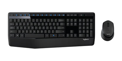Logitech Wireless Combo MK345 - Juego de teclado y ratón - inalámbrico - 2.4 GHz - QWERTY - español - negro azul Guatemala