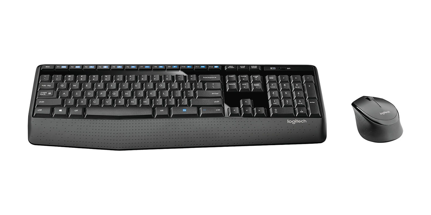 Logitech Wireless Combo MK345 - Juego de teclado y ratón - inalámbrico - 2.4 GHz - QWERTY - español - negro azul Guatemala
