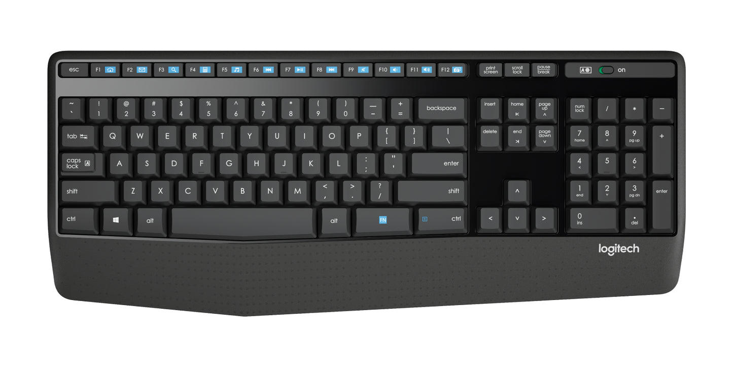 Logitech Wireless Combo MK345 - Juego de teclado y ratón - inalámbrico - 2.4 GHz - QWERTY - español - negro azul Guatemala