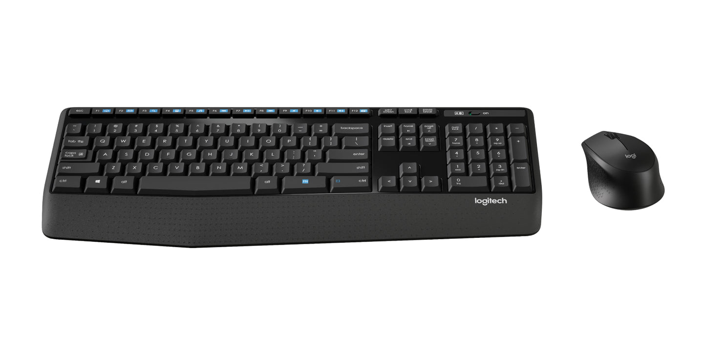 Logitech Wireless Combo MK345 - Juego de teclado y ratón - inalámbrico - 2.4 GHz - QWERTY - español - negro azul Guatemala