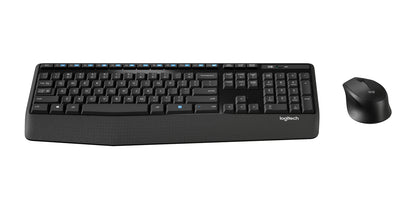 Logitech Wireless Combo MK345 - Juego de teclado y ratón - inalámbrico - 2.4 GHz - QWERTY - español - negro azul Guatemala