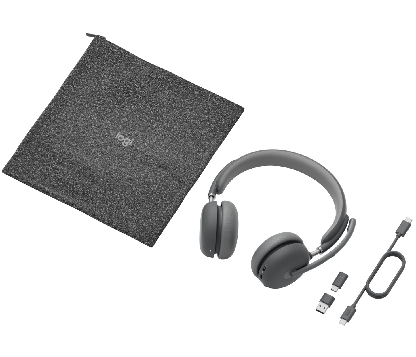 Logitech Zone Wireless 2 Premium Noise Canceling Headset with Hybrid ANC Certified for Zoom Google Meet Google Voice Fast Pair Graphite - Auricular - en oreja - Bluetooth - inalámbrico - cancelación de sonido activo - USB-C a través de adaptador Bluetooth - grafito - Certificado por Google Meet Guatemala