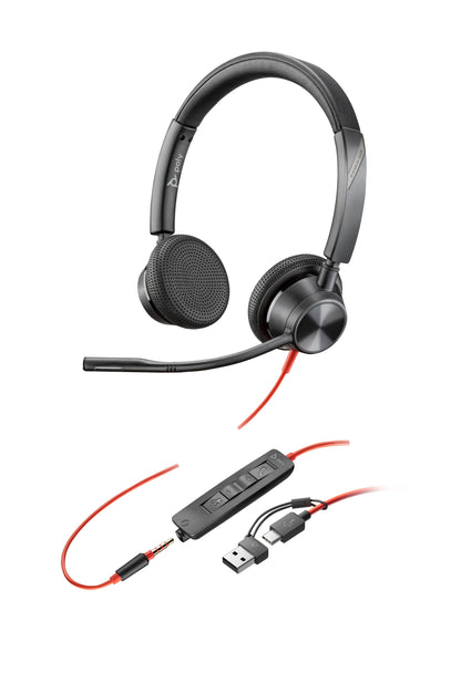 Poly Blackwire - 3325 - Headset - Wired - +3.5mm Plug +USB-C/A Adapter Guatemala