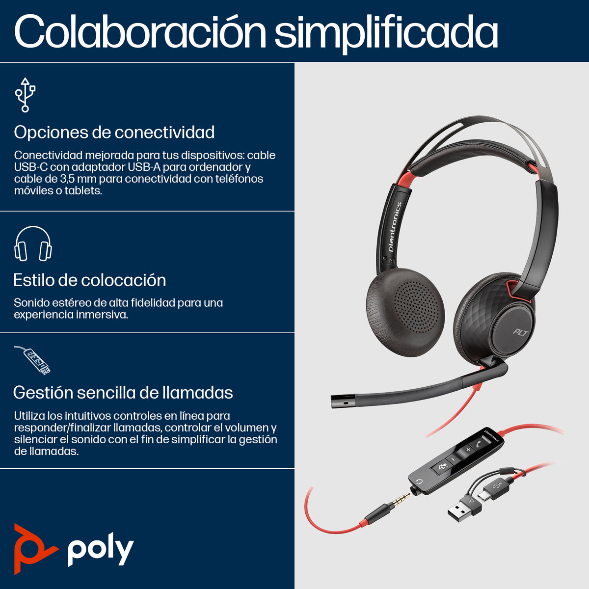 Poly Blackwire - 5220 - Handset Guatemala