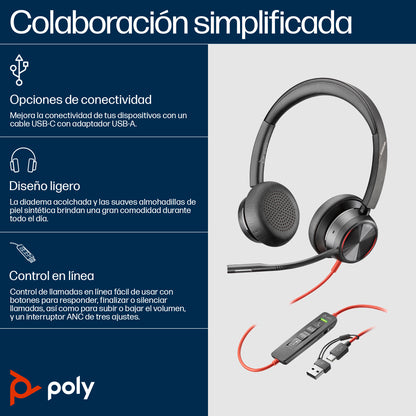 POLY - Headphones - Wired - Blackwire 8225 Stereo Guatemala