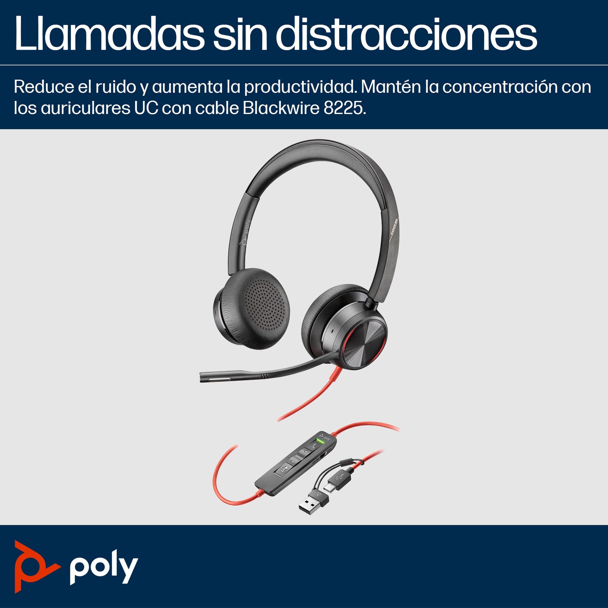 POLY - Headphones - Wired - Blackwire 8225 Stereo Guatemala