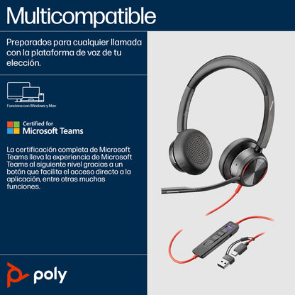 POLY - Headphones - Wired - Blackwire 8225 Stereo Guatemala