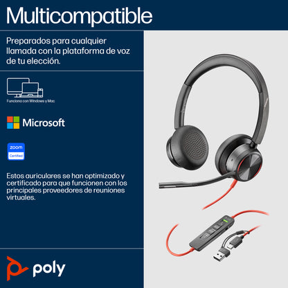 POLY - Headphones - Wired - Blackwire 8225 Stereo Guatemala