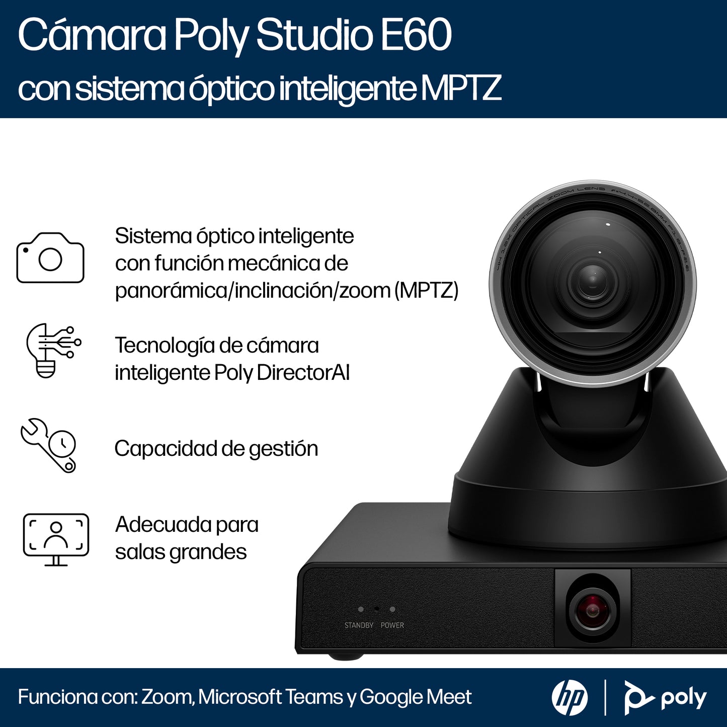 POLY - Smart Camera - Studio E60 4K MPTZ with 12x O Guatemala