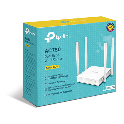 TP-LINK Archer C24 - V1 - enrutador inalámbrico conmutador de 4 puertos - Wi-Fi 5 - Doble banda Guatemala