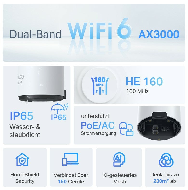 TP-LINK Deco X50-Outdoor V1 - Sistema Wi-Fi - (enrutador) - malla 1GbE - Wi-Fi 6 - Doble banda Guatemala