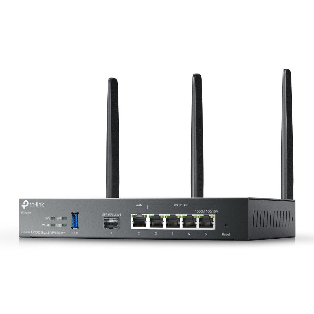 TP-LINK ER706W V1 - Enrutador inalámbrico conmutador de 4 puertos - 1GbE - Puertos WAN: 6 - Wi-Fi 6 - Doble banda - montaje en pared Guatemala