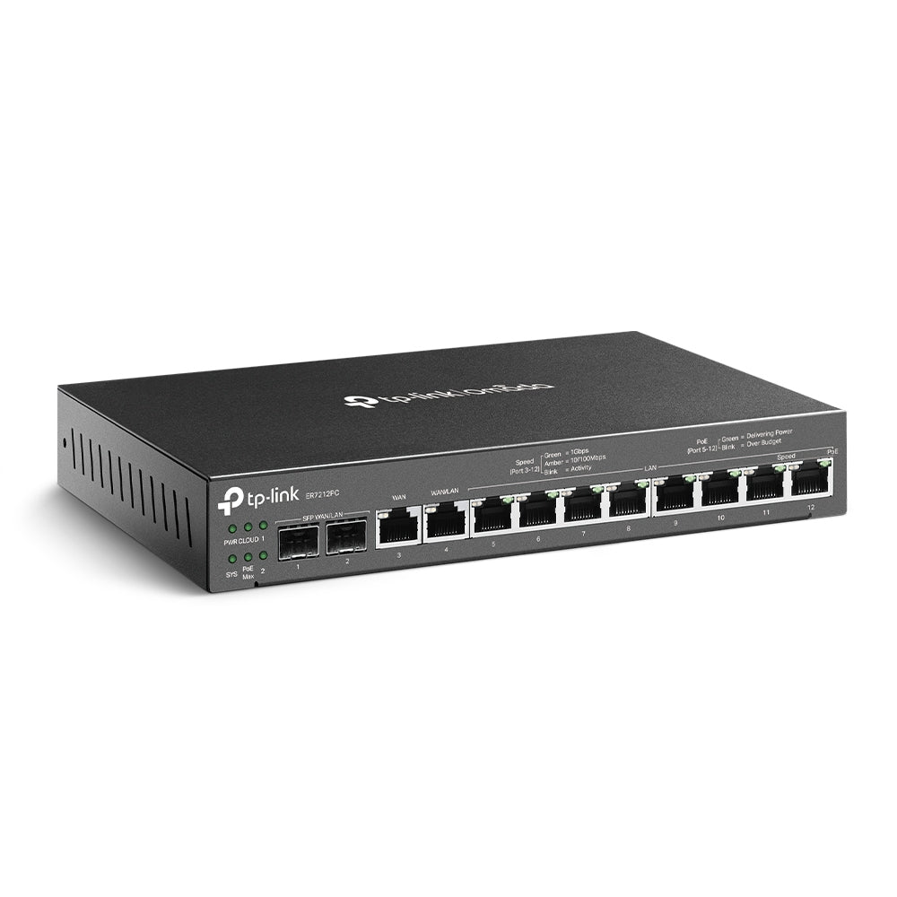 TP-LINK ER7212PC V1 - Router conmutador de 8 puertos - 1GbE - Puertos WAN: 4 - montaje en pared Guatemala