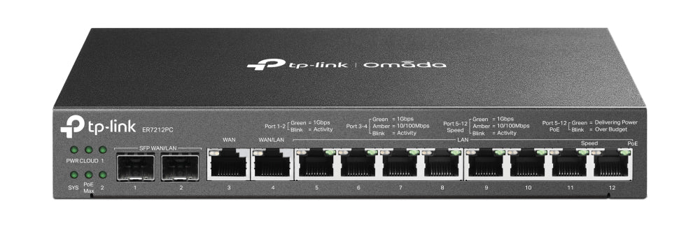 TP-LINK ER7212PC V1 - Router conmutador de 8 puertos - 1GbE - Puertos WAN: 4 - montaje en pared Guatemala