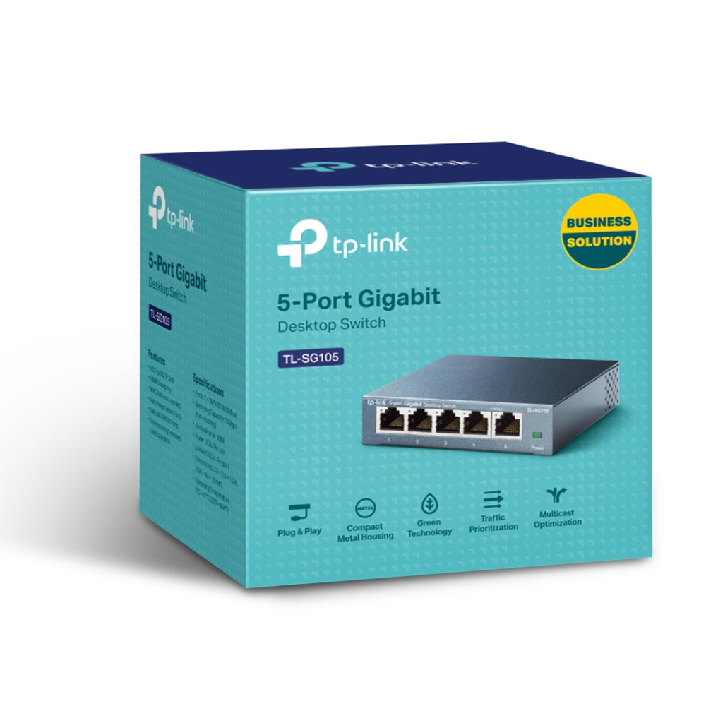TP-Link TL-SG105 5-Port Metal Gigabit Switch - Conmutador - sin gestionar - 5 x 10/100/1000 - sobremesa Guatemala