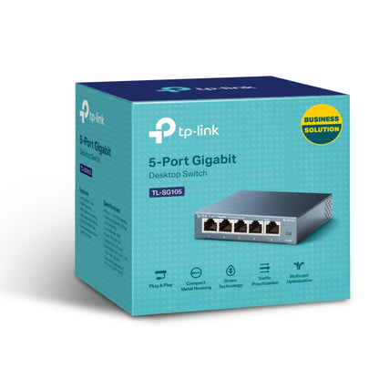 TP-Link TL-SG105 5-Port Metal Gigabit Switch - Conmutador - sin gestionar - 5 x 10/100/1000 - sobremesa Guatemala