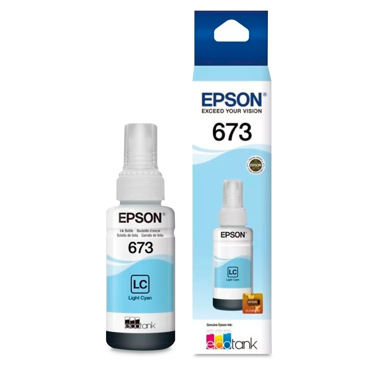 Epson T673 - botella de tinta Cián claro - original