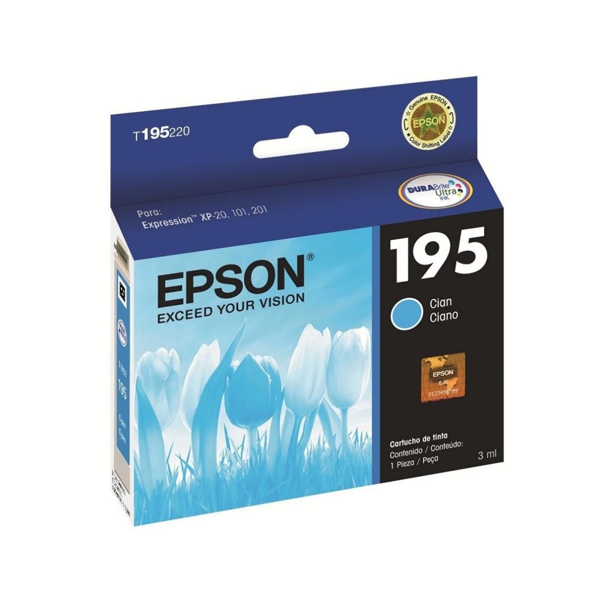 Epson T195 - cartucho de tinta color Cián - original